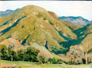 Arthur Hill Gilbert, A.N.A. - "New Almaden Hills" - Oil on canvas/board - 8 3/4" x 11 3/4"