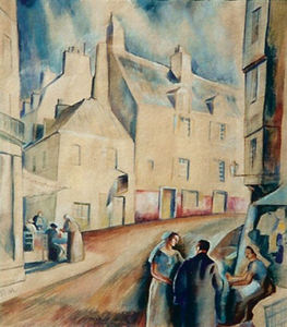 Paul Kirtland Mays - "French Village Scene" - Watercolor & gouache - 11 3/4" x 10 1/4"