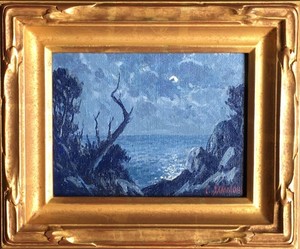 Carl Sammons - "Moonlight" Carmel by the Sea - Oil on canvasboard - 6" x 8" - Signed lower right<br>Titled on reverse<br><br>A talented pastelist early on, Sammons chose to paint in oils primarily by the mid-1920’s. <br><br>Inspired by the compelling aesthetic beauty of canvases by a somewhat older generation of early California artists such as Granville Redmond (1871-1935), John Gamble (1863-1957) and Percy Gray (1869-1952), Carl Sammons was also attuned with artists of his generation such as Edgar Payne (1883-1947), Albert DeRome (1885-1959), and Paul Grimm (1892-1974). It is worth noting that Sammons was actively painting California imagery in the same locales and during the years overlapping all six of these artists.