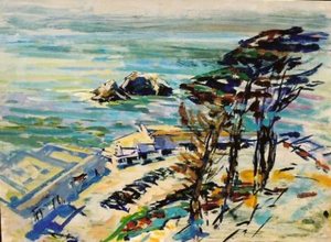 Joseph Raphael - "The Cliff House" -San Francisco- - Tempera - 20 1/2" x 26 1/2"