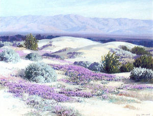 Carl Sammons - "Desert Verbenas" Palm Springs, California - Oil on canvas - 20" x 26"