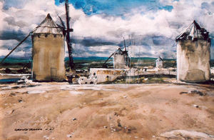 Donald Teague, N.A. - "Campo de Criptana" -Spain- - Watercolor - 6" x 9"