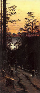 Jules Tavernier - "Canada Honda" - Oil on canvas - 24 1/4" x 12"