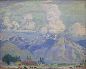 Cornelis J. Botke - "Topa Topa Mountain" - Ojai - Oil on canvas/board - 6 1/2" x 8"