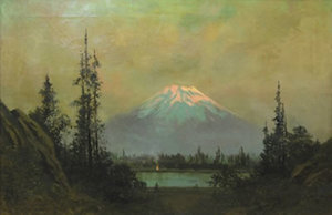 Jules Tavernier - "Picnic - Mt. Baker" - Oil on canvas - 20" x 30"