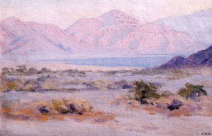 Charles Bradford Hudson - "Desert Landscape" - Oil on canvas/board - 12" x 18"