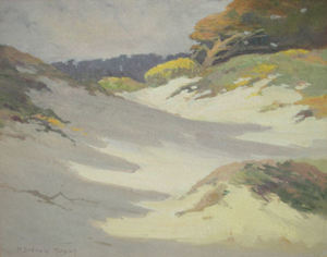 Mary DeNeale Morgan - "Monterey Dunes at Sunset" - Gouache - 11 1/2" x 14 1/2"