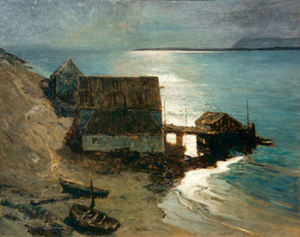 William Ritschel, N.A. - "Moonlight on the Coast" - Oil on canvas - 48" x 61"