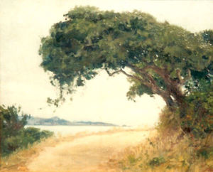 Guy Rose - "Overhanging Tree" - Carmel - Oil on canvas - 15" x 18"