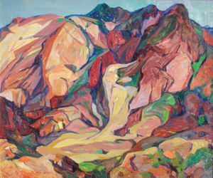 John O'Shea - "Colored Mountains" - Oil on canvas - 30" x 36"