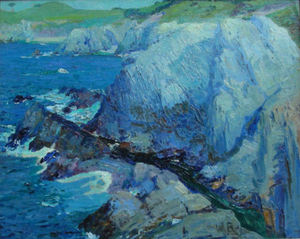 William Ritschel, N.A. - "South Coast Cliffs" - Oil on board - 15 1/2" x 19 1/2"
