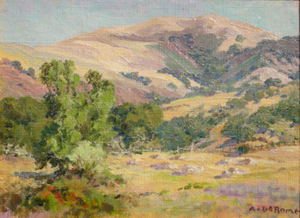 Albert Thomas DeRome - "Upper San Benancio Canyon" - Oil on canvas - 6" x 8"