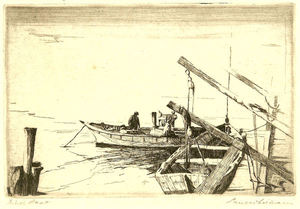 Paul Whitman - "Nino's Boat" - Etching - 4" x 6"