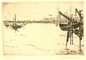 Paul Whitman - "Piers End" - Etching - 4" x 6"