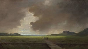 Jules Tavernier - "Storm Clouds over Chicken Rock" - Pastel - 20" x 36"