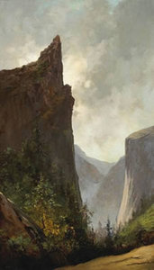 Jules Tavernier - "Sentinel Rock and El Capitan" - Oil on canvas - 31" x 18"