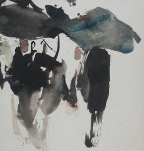 S.C. Yuan - "Rain" - Watercolor - 15 1/2" x 14 1/2"