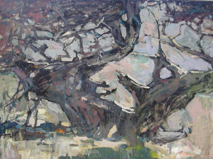 S.C. Yuan - "Veteran Cypress" - Oil on canvas - 60" x 80"