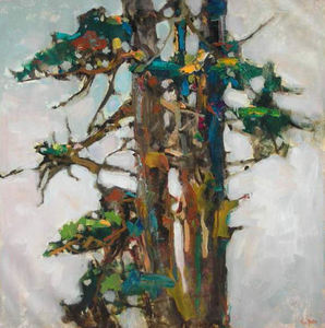S.C. Yuan - "Monterey Pine" - Oil on canvas - 40" x 40"