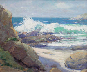 Arthur Hill Gilbert, A.N.A. - "Pacific Coast - Marine" - Oil on board - 15" x 18"