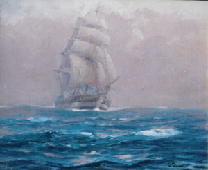 William Ritschel, N.A. - "Coming Through the Fog" - Oil on canvas - 25"x30"