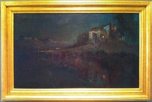 Charles Rollo Peters - "Twilight Reflections - Monterey" - Oil on canvas - 33 1/2" x 55 1/2"