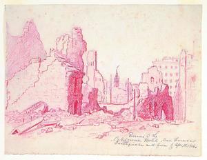 Mary DeNeale Morgan - Ruins of the California Hotel - Mixed media - 8 3/4" x 11 3/4"