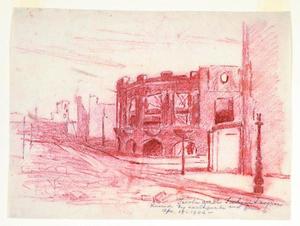 Mary DeNeale Morgan - Ruins-Tivoli and Lechan Tavern - Mixed media - 8 3/4" x 11 3/4"