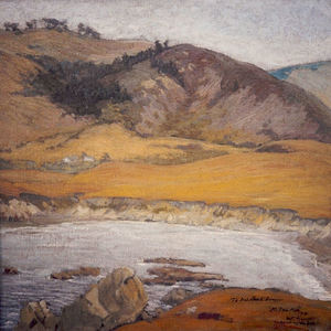 Maurice Del Mue - "Mt. Grouch" - Carmel by the Sea - Oil on canvas - 22" x 22" - Signed, dated, dedicated and titled  lower right