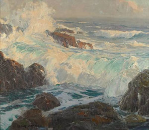 Edgar Alwin Payne - "Surf at Laguna" - Oil on canvas - 28" x 32" - Signed lower left