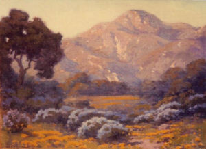 John Marshall Gamble - "Coastal Foothills in Southern California" - Oil on canvasboard - 9" x 12"