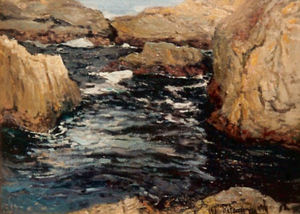 William Ritschel, N.A. - "Rocks and Water" - Point Lobos - Oil on canvas - 12" x 16"