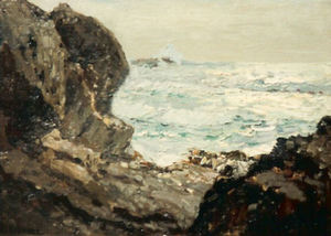 William Ritschel, N.A. - "Rocky Coast" - Point Lobos - Oil on board - 12" x 16"