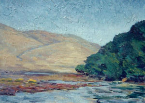 Lillie May Nicholson - "Slough near Moss Landing" - Oil on board - 12" x 16"