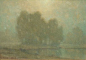 Granville Redmond - "Moonlit Landscape" - Oil on canvas - 8" x 12"