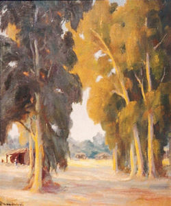 Jean Mannheim - "Golden Eucalyptus" - Oil on masonite - 24" x 20"