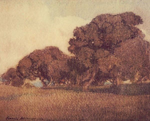 Francis John McComas - "Monterey Oaks" - Watercolor - 8" x 10"