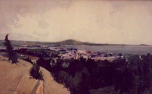Francis John McComas - "City by the Sea" - Watercolor - 10 1/2" x 16 1/2"