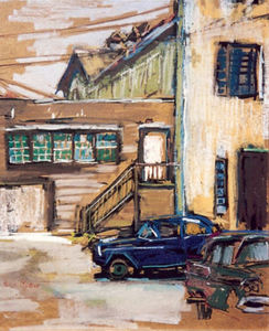 S.C. Yuan - "Doc Ricketts' Lab" - Cannery Row - Oil pastel - 17" x 14"