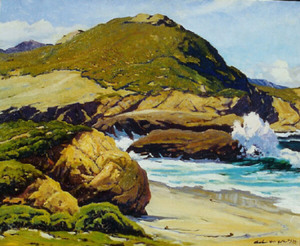 Arthur Hill Gilbert, A.N.A. - "The Cove, Pt. Lobos" - Oil on canvas - 25"x30" - Signed lower right<br><br>Exhibited:  Arthur Hill Gilbert/Solo Exhibition, Nov.29 to Jan. 15 (yr.unknown); University of Santa Clara (Calif.)