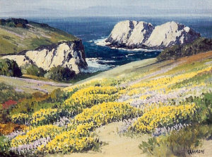 Carl Sammons - "Carmel Coast Wildflowers" - Oil on canvasboard - 12" x 16"