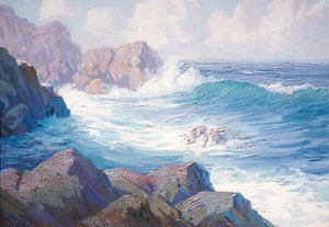 Carl Sammons - "Rocky Coast" - Oil on canvas - 22" x 28"