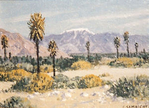 Carl Sammons - "Joshua Trees" - Oil on canvasboard - 6" x 8"