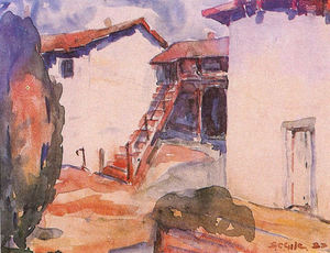 Selden Connor Gile - "Stevenson House, Monterey" - Watercolor - 9" x 12"