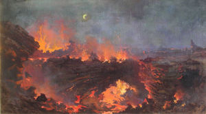 Jules Tavernier - "New Lake" - Oil on canvas - 20" X 36"