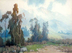 Marion Kavanaugh Wachtel - "Eucalyptus Landscape" - Watercolor - 18" x 24"