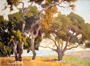 Marion Kavanaugh Wachtel - "Coastal Landscape" - Oil on canvas/board - 12" x 16"