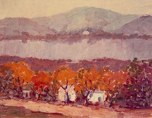 Selden Connor Gile - "San Rafael Avenue, Tiburon" - Oil on board - 15 3/4" x 19 3/4"