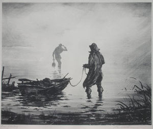 Paul Whitman - "Out of the Fog" - Lithograph - 12 1/2" x 15 1/4"
