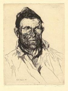 Armin C. Hansen, N.A. - "A Fisherman" - Etching - 8" x 5 7/8"